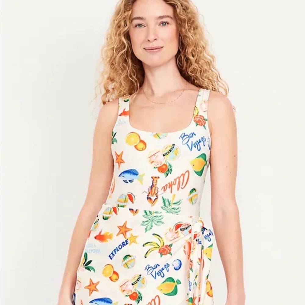 Old Navy Multicolor Graphic One Piece Swimsuit